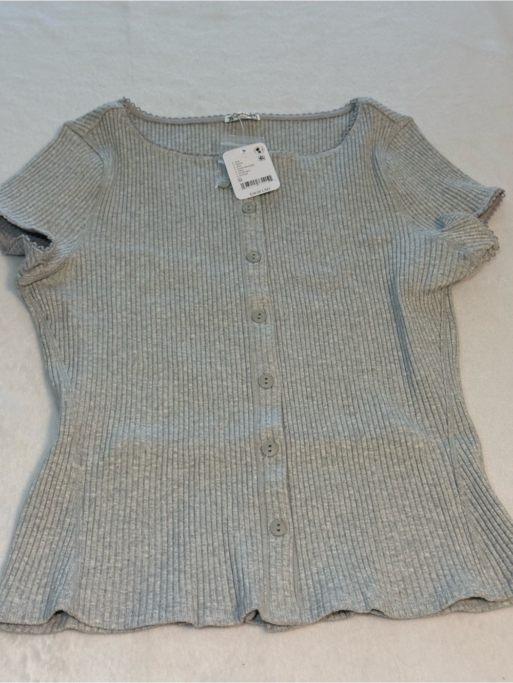 New Free People Cardigan. Light Heather Gray. Medium